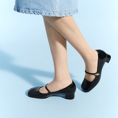 (W) CHARLES & KEITH 빈티지 청키 메리제인 CK1-60361427 1