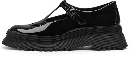 (Women) CHARLES & KEITH PU Black 'Retro British Cut-Out Mary Jane' CK1-70900404 (Women) CHARLES & KEITH PU Black 'Retro British Cut-Out Mary Jane' CK1-70900404