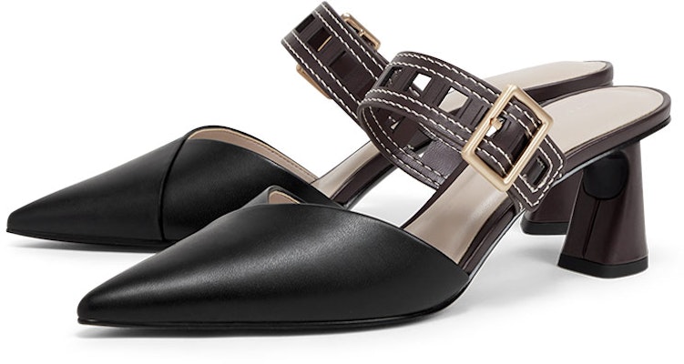 (Women) CHARLES & KEITH PU Black Slides 'Lace-Up Cut-Out High Heel' CK1-60580238_BLACK Lookbook (Women) CHARLES & KEITH PU Black Slides 'Lace-Up Cut-Out High Heel' CK1-60580238_BLACK