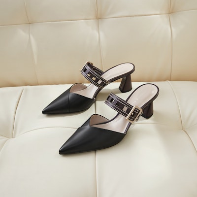 (W) CHARLES & KEITH PU Hitam Sandal Hak Tinggi Tali dan Cut Out CK1-60580238_BLACK Details for (W) CHARLES & KEITH PU Hitam Sandal Hak Tinggi Tali dan Cut Out CK1-60580238_BLACK