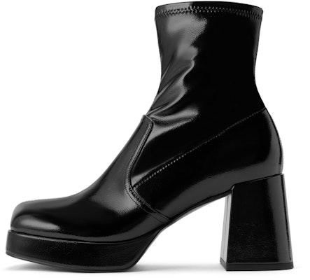 (Women) CHARLES & KEITH PU Booties 'Fashion Square Toe Chunky Heel Zip Skinny' CK1-90580177 Buy (Women) CHARLES & KEITH PU Booties 'Fashion Square Toe Chunky Heel Zip Skinny' CK1-90580177