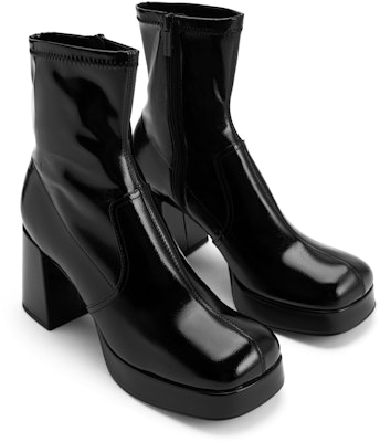 (Women) CHARLES & KEITH PU Booties 'Fashion Square Toe Chunky Heel Zip Skinny' CK1-90580177 Lookbook (Women) CHARLES & KEITH PU Booties 'Fashion Square Toe Chunky Heel Zip Skinny' CK1-90580177