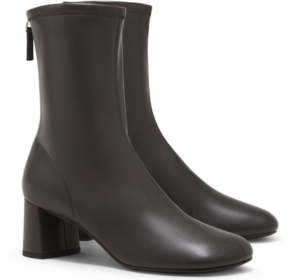 (Women) CHARLES & KEITH PU Boots 'Chic Chunky Heel Fashion Zipper' CK1-90360374 2