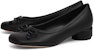 (W) CHARLES & KEITH PU Hiasan Riben Hujung Bulat Tumit Rendah 'Hitam' CK1-61720087_BLACK