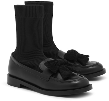 (W) CHARLES & KEITH 블랙 리본 로퍼 앵클부츠 CK1-90380134 Order (W) CHARLES & KEITH 블랙 리본 로퍼 앵클부츠 CK1-90380134