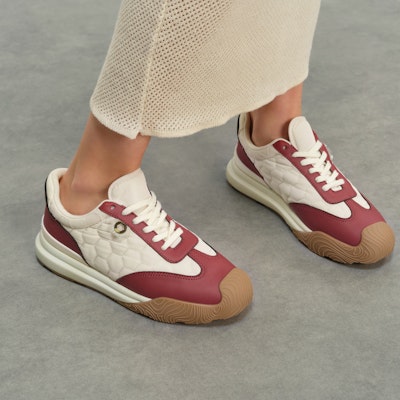 CHARLES&KEITH PU織物 足球套裝系帶運動 3cm 時尚板鞋 女款 3