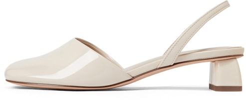 (Women) CHARLES & KEITH PU Fashion Glossy Round Toe Low Heel Sandals 'Powder White' CK1-61720088_CHALK (Women) CHARLES & KEITH PU Fashion Glossy Round Toe Low Heel Sandals 'Powder White' CK1-61720088_CHALK