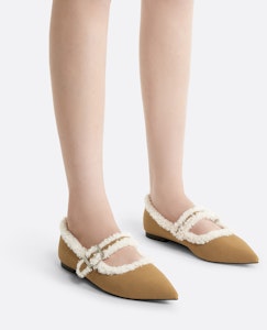 CHARLES&KEITH PU 加絨一字帶尖頭休閒 瑪莉珍鞋 0.9cm 女款 Cheap CHARLES&KEITH PU 加絨一字帶尖頭休閒 瑪莉珍鞋 0.9cm 女款