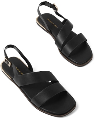(Women) CHARLES & KEITH PU Flat Sandals 'Simple Broad Strap' CK1-70900211 3