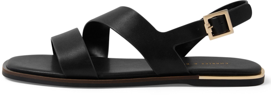 (Women) CHARLES & KEITH PU Flat Sandals 'Simple Broad Strap' CK1-70900211 1