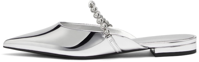 (Women) CHARLES & KEITH Charles & Keith PU Gem Chain Pointed Mule 'Silver' CK1-70900437 (Women) CHARLES & KEITH Charles & Keith PU Gem Chain Pointed Mule 'Silver' CK1-70900437