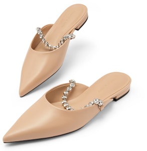 (W) CHARLES & KEITH Mule Plateado con Cadena y Gema - Punta en Forma. CK1-70900437 3