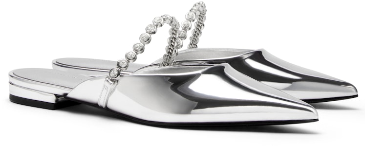 (W) CHARLES & KEITH Mule Plateado con Cadena y Gema - Punta en Forma. CK1-70900437 Order (W) CHARLES & KEITH Mule Plateado con Cadena y Gema - Punta en Forma. CK1-70900437