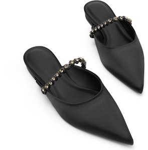 (W) CHARLES & KEITH Mule Plateado con Cadena y Gema - Punta en Forma. CK1-70900437 Sizing (W) CHARLES & KEITH Mule Plateado con Cadena y Gema - Punta en Forma. CK1-70900437