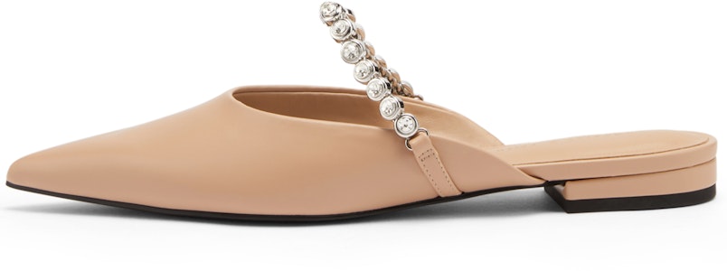 (W) CHARLES & KEITH Mule Plateado con Cadena y Gema - Punta en Forma. CK1-70900437 1