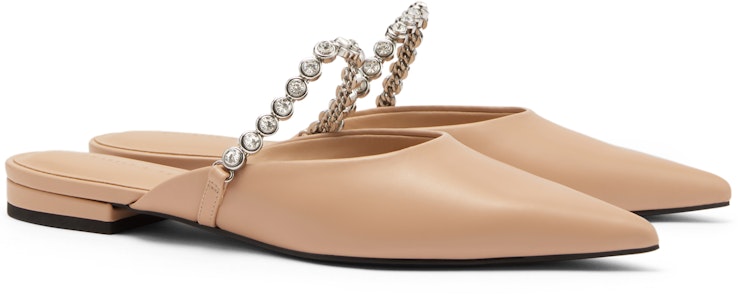 (W) CHARLES & KEITH Mule Plateado con Cadena y Gema - Punta en Forma. CK1-70900437 2