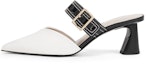 Buy CHARLES&KEITH PU絎縫鏤空繫帶高跟穆勒時尚涼拖 女款 白色