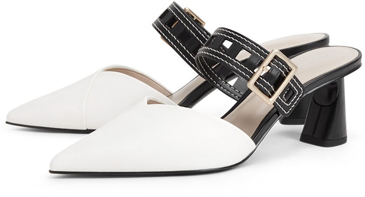 (W) CHARLES & KEITH Tacones Altos PU 'Mula con Tira de Lattice Blanco' CK1-60580238_WHITE Order (W) CHARLES & KEITH Tacones Altos PU 'Mula con Tira de Lattice Blanco' CK1-60580238_WHITE