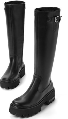 (W) CHARLES & KEITH PU Boot Tinggi 'Simple Side-Zip Platform Rider' CK1-90380145 Lookbook (W) CHARLES & KEITH PU Boot Tinggi 'Simple Side-Zip Platform Rider' CK1-90380145