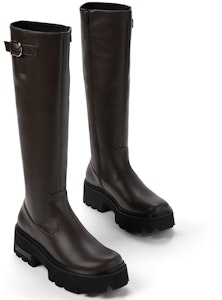 (W) CHARLES & KEITH PU High-Top Boot 'Platform Rider Samping Zip Sederhana' CK1-90380145 Sizing (W) CHARLES & KEITH PU High-Top Boot 'Platform Rider Samping Zip Sederhana' CK1-90380145