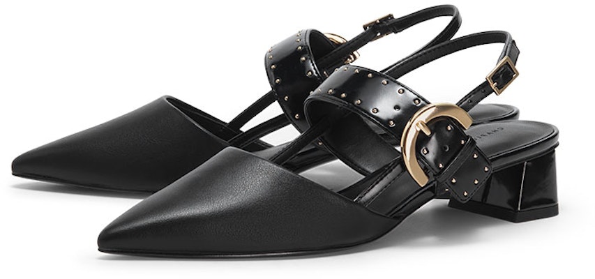 (Women) CHARLES & KEITH PU Metal Buckle Pointed Toe Block Heel 'Black' CK1-60580246_BLACK Order (Women) CHARLES & KEITH PU Metal Buckle Pointed Toe Block Heel 'Black' CK1-60580246_BLACK