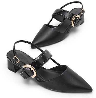 (Women) CHARLES & KEITH PU Metal Buckle Pointed Toe Block Heel 'Black' CK1-60580246_BLACK Lookbook (Women) CHARLES & KEITH PU Metal Buckle Pointed Toe Block Heel 'Black' CK1-60580246_BLACK