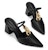 (W) CHARLES & KEITH PU Rantaian Logam Tumit Tinggi Mule 'Fashion Slide' CK1-60280407