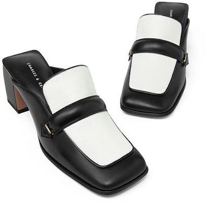 CHARLES&KEITH PU寬束帶飾方頭穆勒高跟鞋 6cm 女款 黑色 Lookbook CHARLES&KEITH PU寬束帶飾方頭穆勒高跟鞋 6cm 女款 黑色