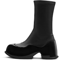 (Women) CHARLES & KEITH PU Patchwork Block Heel Zip-Up Ankle Boots 'Elastic' CK1-90920129 (Women) CHARLES & KEITH PU Patchwork Block Heel Zip-Up Ankle Boots 'Elastic' CK1-90920129