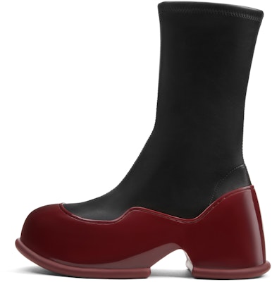 CHARLES&KEITH PU 時尚拼接粗跟拉鍊 彈力短靴 6cm 女款 Shop CHARLES&KEITH PU 時尚拼接粗跟拉鍊 彈力短靴 6cm 女款
