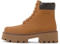Buy (W) CHARLES & KEITH PU Platform Lace-Up Biker Booties 'Kuning Mustard Martin' CK1-90380143