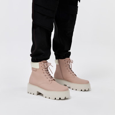 (W) CHARLES & KEITH PU Platform Lace-Up Biker Booties 'Kuning Mustard Martin' CK1-90380143 4