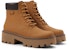 (W) CHARLES & KEITH PU Platform Lace-Up Biker Booties 'Kuning Mustard Martin' CK1-90380143