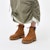 (W) CHARLES & KEITH PU Platform Lace-Up Biker Booties 'Kuning Mustard Martin' CK1-90380143