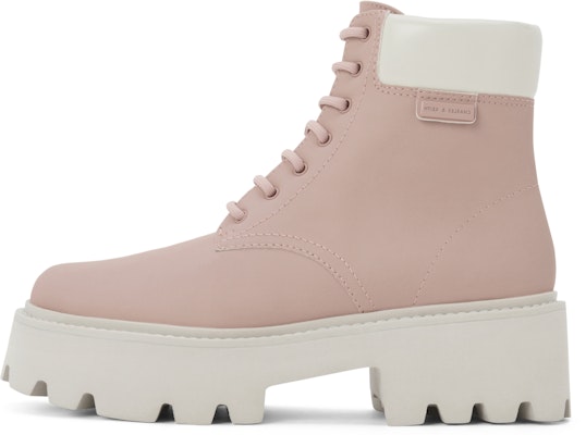 (W) CHARLES & KEITH PU Platform Lace-Up Biker Booties 'Kuning Mustard Martin' CK1-90380143 1