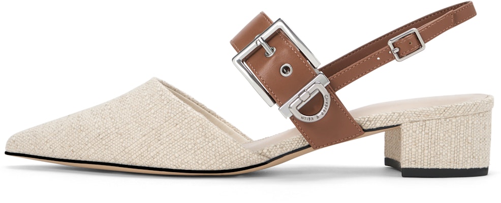 Beli (Women) CHARLES KEITH PU Pointed Toe Chunky Heel Sandals