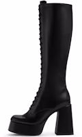 (Women) CHARLES & KEITH PU Retro Chunky Platform Boots 'Black' 'Knight Knee-High' CK1-90280055 (Women) CHARLES & KEITH PU Retro Chunky Platform Boots 'Black' 'Knight Knee-High' CK1-90280055