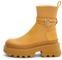 (Women) CHARLES & KEITH PU Retro Chunky Ankle Boots 'Tan' CK1-90580138_MUSTARD (Women) CHARLES & KEITH PU Retro Chunky Ankle Boots 'Tan' CK1-90580138_MUSTARD
