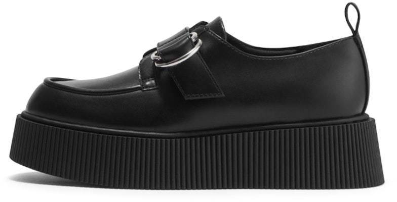 (W) CHARLES & KEITH PU Retro Platform Loafer 'Hitam' CK1-70380972 Purchase (W) CHARLES & KEITH PU Retro Platform Loafer 'Hitam' CK1-70380972