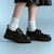 (W) CHARLES & KEITH PU Retro Platform Loafer 'Hitam' CK1-70380972