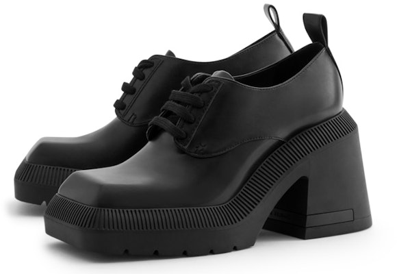 (Women) CHARLES & KEITH PU Square Toe Lace-Up 'British Chunky Heel' CK1-60580255 Order (Women) CHARLES & KEITH PU Square Toe Lace-Up 'British Chunky Heel' CK1-60580255
