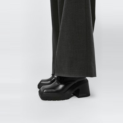 (Women) CHARLES & KEITH PU Square Toe Lace-Up 'British Chunky Heel' CK1-60580255 Shop (Women) CHARLES & KEITH PU Square Toe Lace-Up 'British Chunky Heel' CK1-60580255