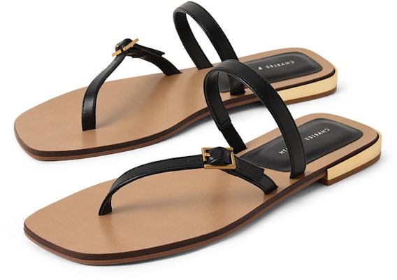 (W) CHARLES & KEITH 黑色PU方头凉拖鞋 CK1-70380936_BLACK Shop (W) CHARLES & KEITH 黑色PU方头凉拖鞋 CK1-70380936_BLACK