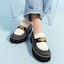 Order (W) Loafer Tebal Gaya British Hitam PU Tenunan CHARLES & KEITH CK1-70920109