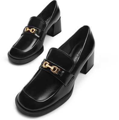 CHARLES&KEITH PU 復古拼色粗跟 樂福鞋 5.9cm 女款 Lookbook CHARLES&KEITH PU 復古拼色粗跟 樂福鞋 5.9cm 女款