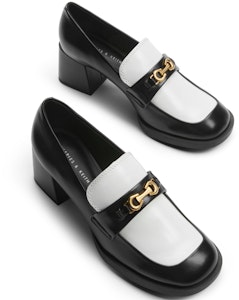 CHARLES&KEITH PU 復古拼色粗跟 樂福鞋 5.9cm 女款 Sizing CHARLES&KEITH PU 復古拼色粗跟 樂福鞋 5.9cm 女款