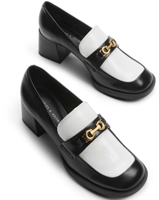 CHARLES&KEITH PU 復古拼色粗跟 樂福鞋 5.9cm 女款 Sizing CHARLES&KEITH PU 復古拼色粗跟 樂福鞋 5.9cm 女款