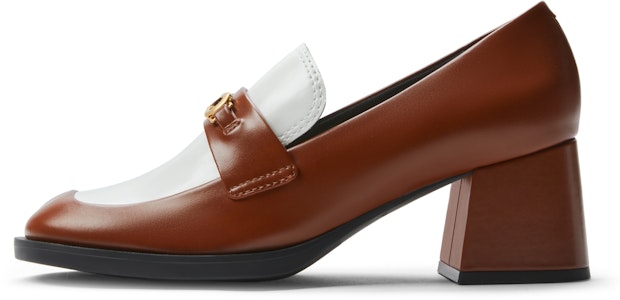 CHARLES&KEITH PU 復古拼色粗跟 樂福鞋 5.9cm 女款 1