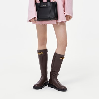 (W) CHARLES & KEITH But Riding Retro Hitam Zip Logam CK1-90580171 4
