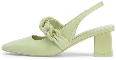 (Women) CHARLES & KEITH Square Toe Block Heel 'Grey Green' CK1-60920311_SAGE-GREEN (Women) CHARLES & KEITH Square Toe Block Heel 'Grey Green' CK1-60920311_SAGE-GREEN